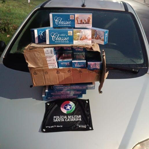 Carga de cigarros contrabandeada é apreendida na SC-161