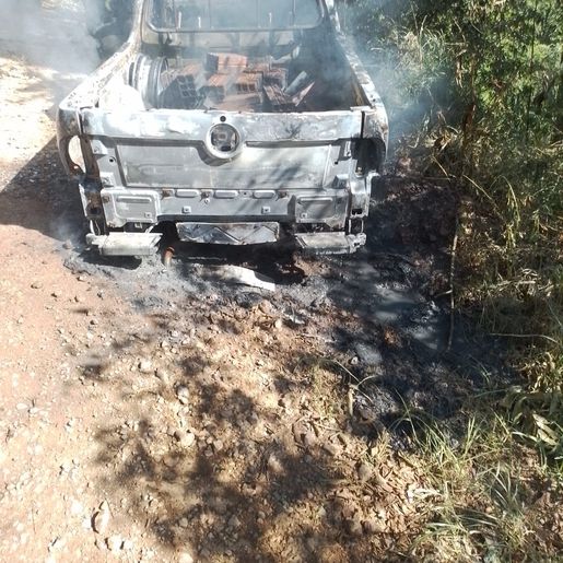 Condutor bate em árvore e veículo pega fogo