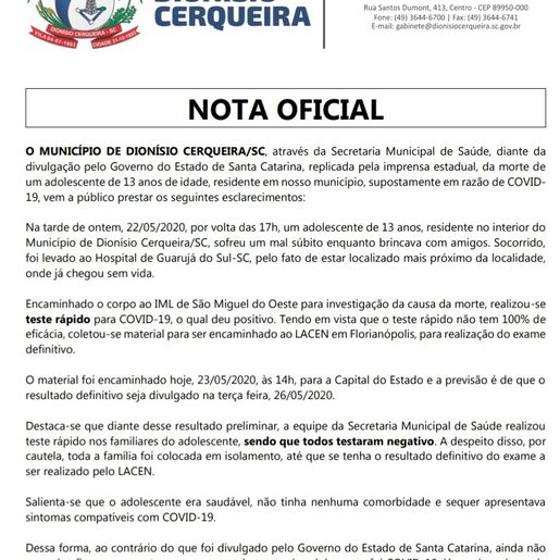 Adolescente morre por suspeita de Coronavírus no Extremo Oeste