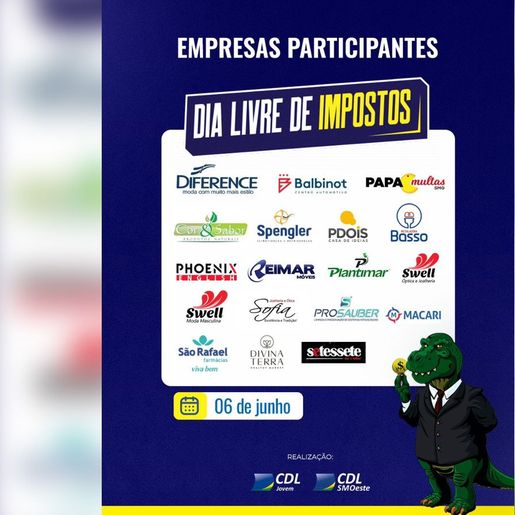 CDL Jovem de São Miguel do Oeste anuncia o Dia Livre de Impostos