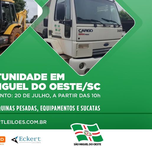 Prefeitura de SMOeste realiza leilão de máquinas e veículos