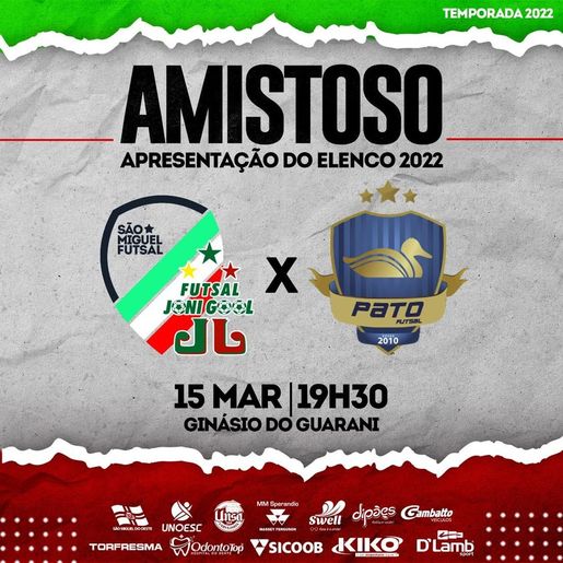 São Miguel Futsal recebe Pato em amistoso e apresentação do elenco