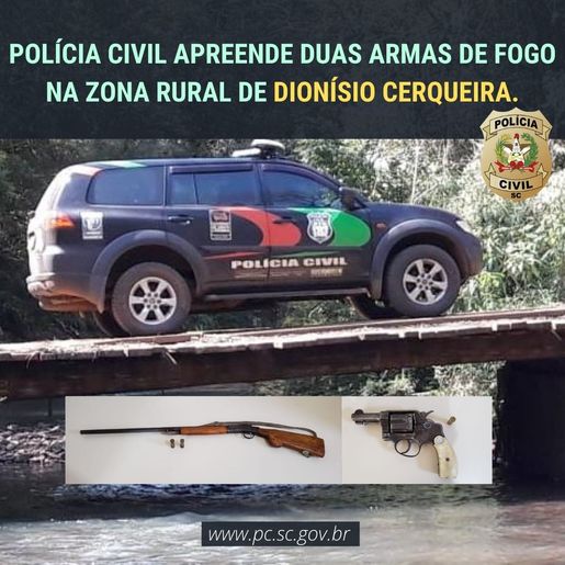Polícia Civil apreende armas usadas para ameaçar vítima de violência doméstica