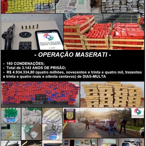 Operação Maserati: 141 integrantes de grupo criminoso são condenados em São Miguel do Oeste