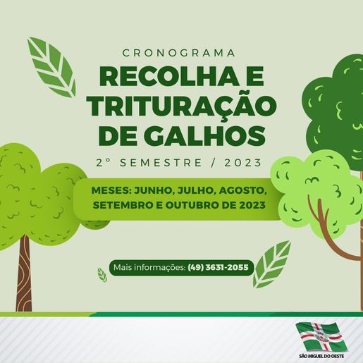 Urbanismo realiza o cronograma do 2º semestre para recolha de galhos em 2023