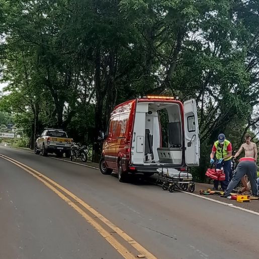 Colisão entre motos deixa condutores feridos na SC-163, em Iporã do Oeste