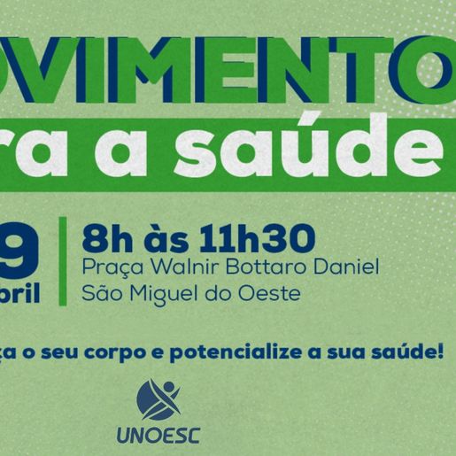 Curso de Fisioterapia da Unoesc promoverá neste sábado o evento "Movimento para a Saúde"