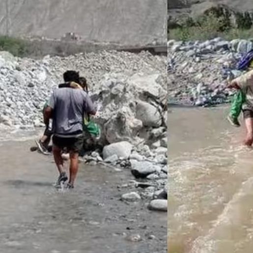 Professor atravessa rio com alunos nas costas para que possam estudar e comove a web