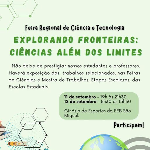 Feira Regional de Ciência e Tecnologia reúne 18 escolas em São Miguel do Oeste