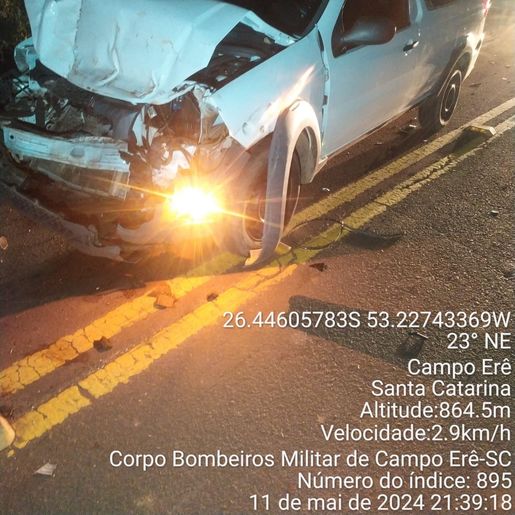 Veículos colidem na SC-305 entroncamento com SC-161