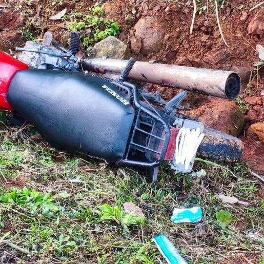 Motociclista fica ferido após queda na BR-158, em Cunha Porã
