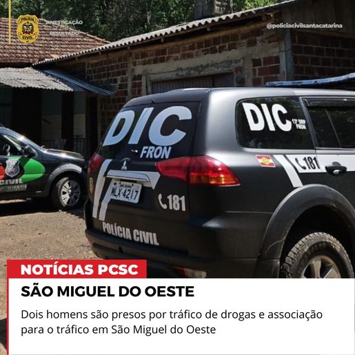 Polícia Civil prende dois homens por tráfico de drogas em SMOeste