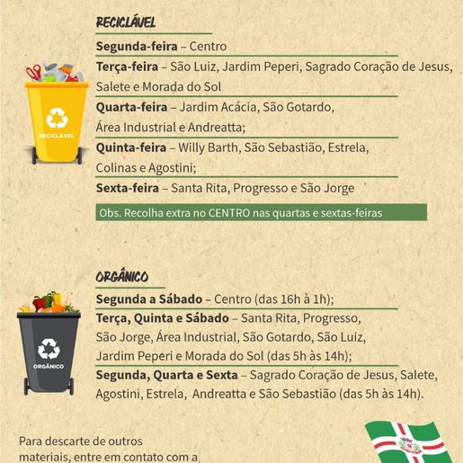 Prefeitura reforça importância da coleta correta de lixo em São Miguel do Oeste