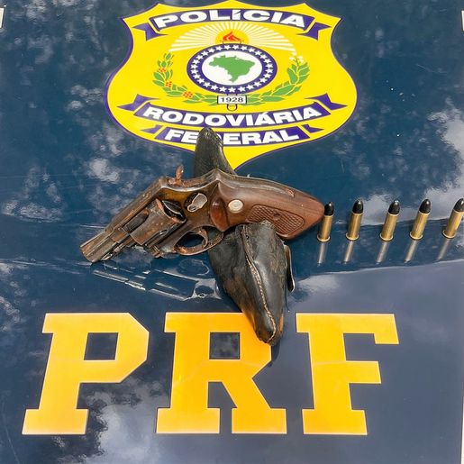 Homem é preso com revólver e munições na BR-282