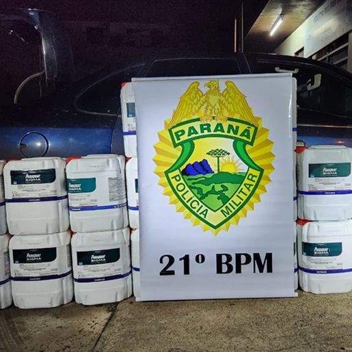 19 galões de agrotóxicos contrabandeados são apreendidos