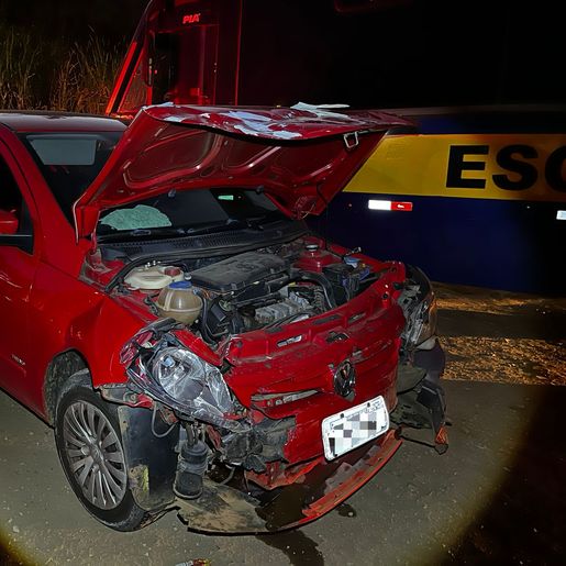 VÍDEO: Acidente entre dois veículos mobiliza Bombeiros e PRF na BR 163, em SMO