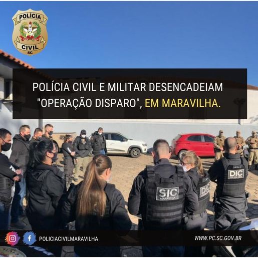 Operação "Disparo" cumpre cinco ordens de busca e apreensão em Maravilha