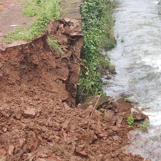Margens do Rio Cedro desmoronam devido ao excesso de chuvas registradas nas últimas semanas
