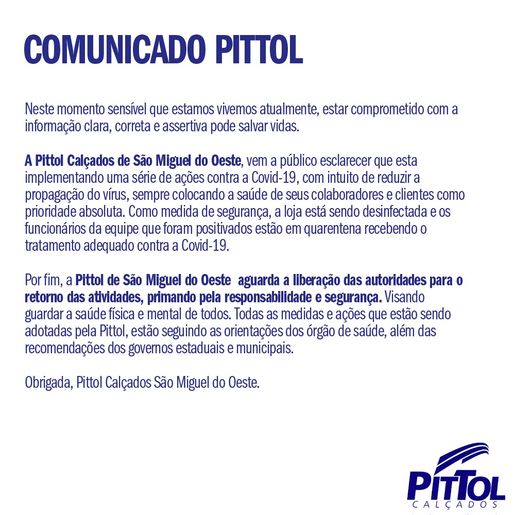 Pittol emite nota de esclarecimento sobre interdição da loja em SMO