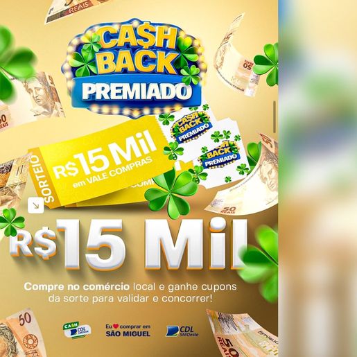 CDL de São Miguel do Oeste lança nova fase do "Cash Premiado" com R$ 15 mil em prêmios