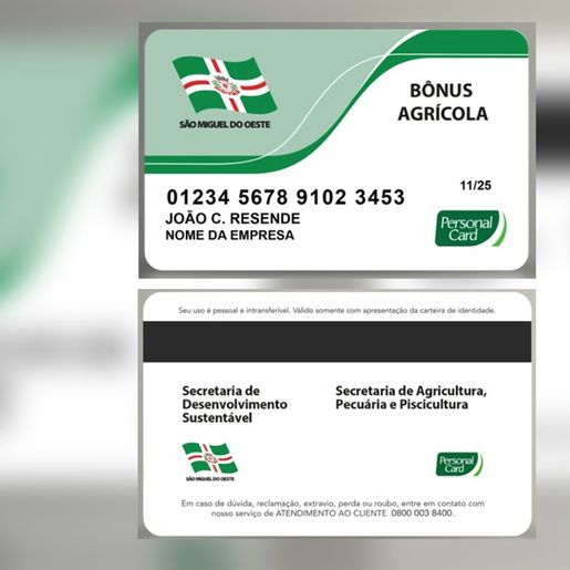 Cartões do Bônus Agrícola serão distribuídos nesta quinta e sexta em SMOeste