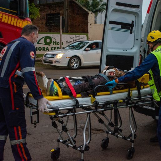 Vídeo mostra atropelamento de idosa em São Miguel do Oeste