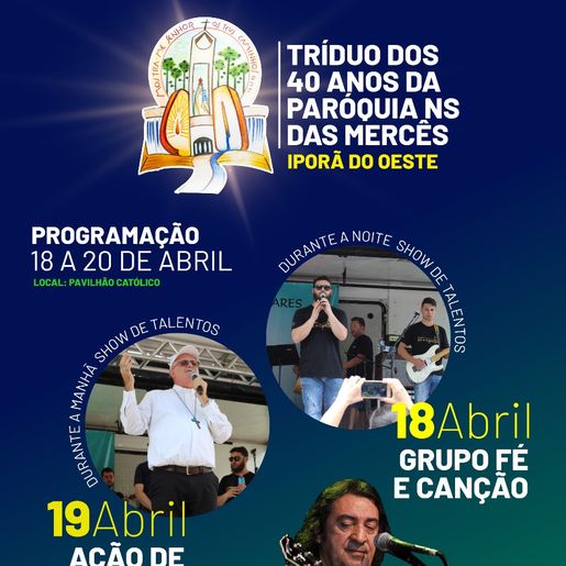 Paróquia Nossa Senhora das Mercês terá ampla programação em comemoração aos 40 anos de fundação