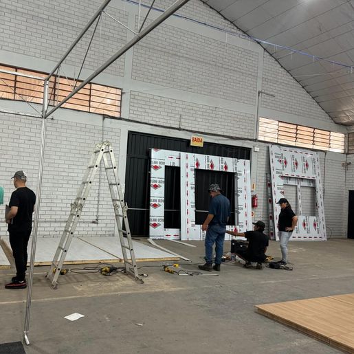 Empresas começam montagem dos estandes internos da Faismo 2024