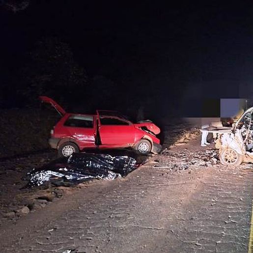 Duas pessoas morrem em colisão frontal na SC-283 em Palmitos