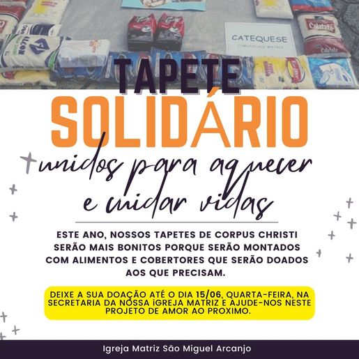 Iniciada confecção dos tapetes solidários de Corpus Christi em SMOeste