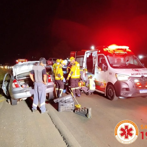 Colisão frontal na BR-282 deixa duas pessoas feridas em Iraceminha