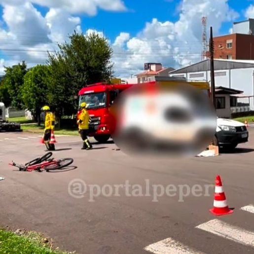 Colisão entre carro e bicicleta deixa homem ferido em São Miguel do Oeste