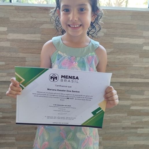 Menina de Tunápolis entra para lista de superinteligentes com 138 de QI