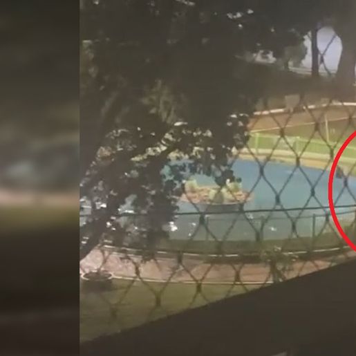 Jovens são flagrados pulando em chafariz de praça em SMO; vídeo