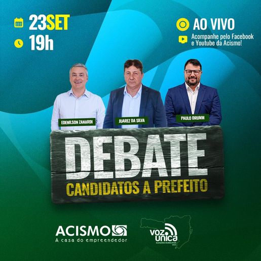 Acismo realiza debate entre candidatos a prefeito de SMO na próxima segunda