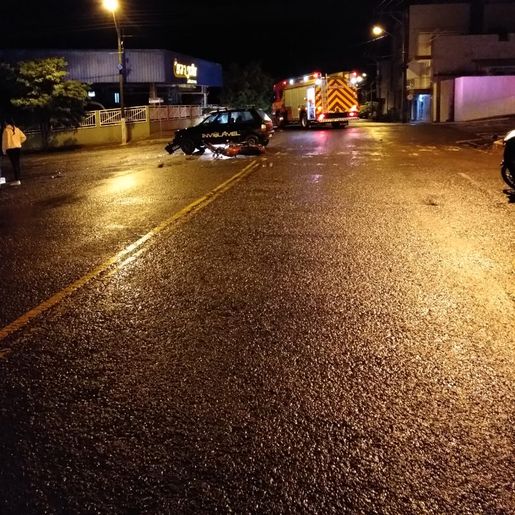 Jovem sofre ferimentos generalizados em colisão em São José do Cedro