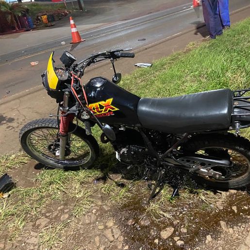 Motociclista fica ferido em colisão na Avenida Gustavo Fetter, em Iporã do Oeste