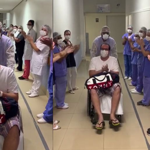 Paciente grave com Covid-19 melhora e recebe alta sob aplausos