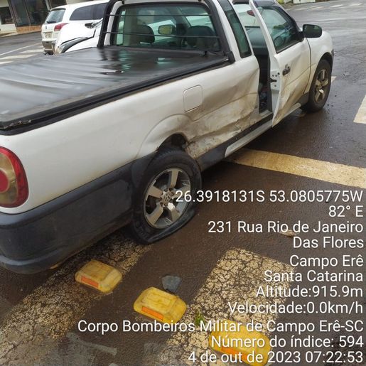 Acidente entre dois carros em Campo Erê deixa mulher ferida