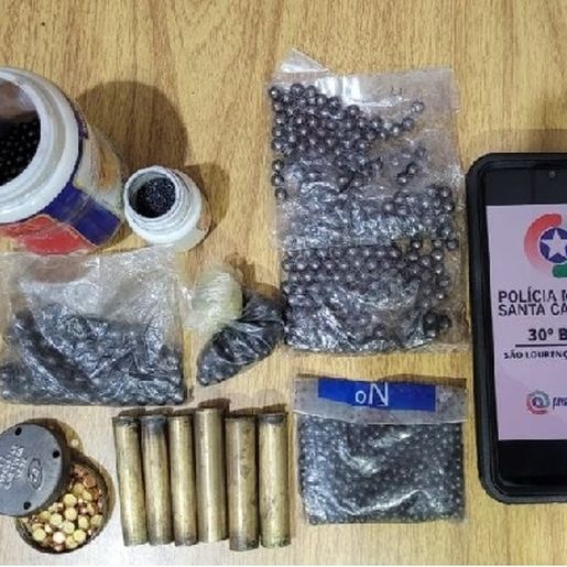 PM apreende materiais para fabricação de munições em São Lourenço do Oeste