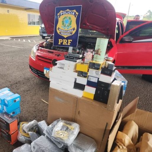 Mais de 100 produtos irregulares são apreendidos pela PRF na BR-282, em Iraceminha