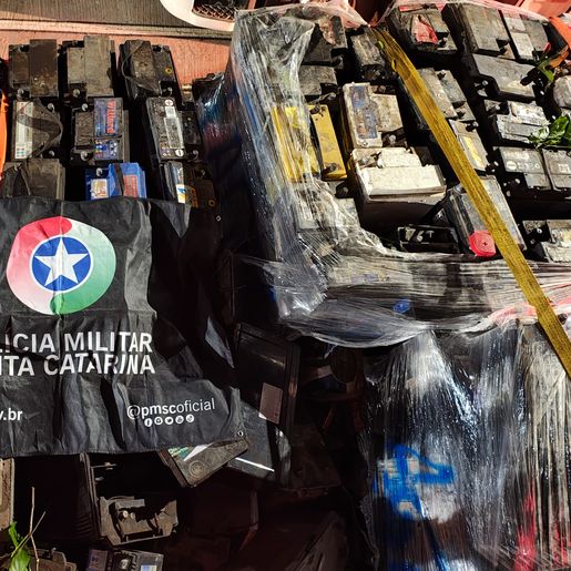 Caminhão com mil carcaças de baterias contrabandeadas é apreendido em Dionísio Cerqueira