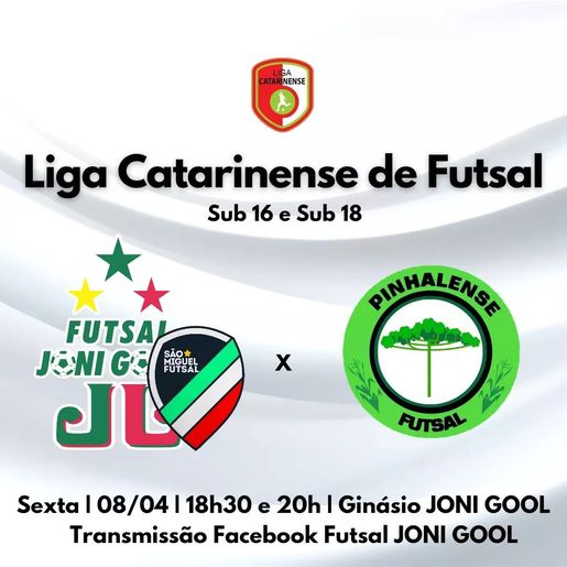 Joni Gool/Terra VIva estreia na Liga Catarinense de Futsal Sub 16 e 18