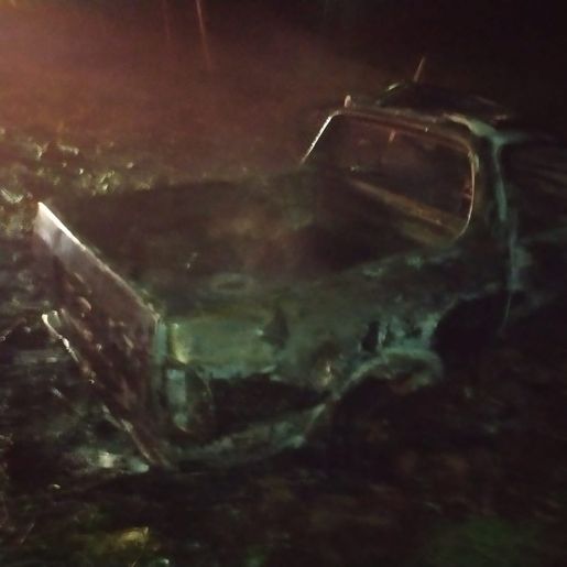 Veículo pega fogo na SC-160