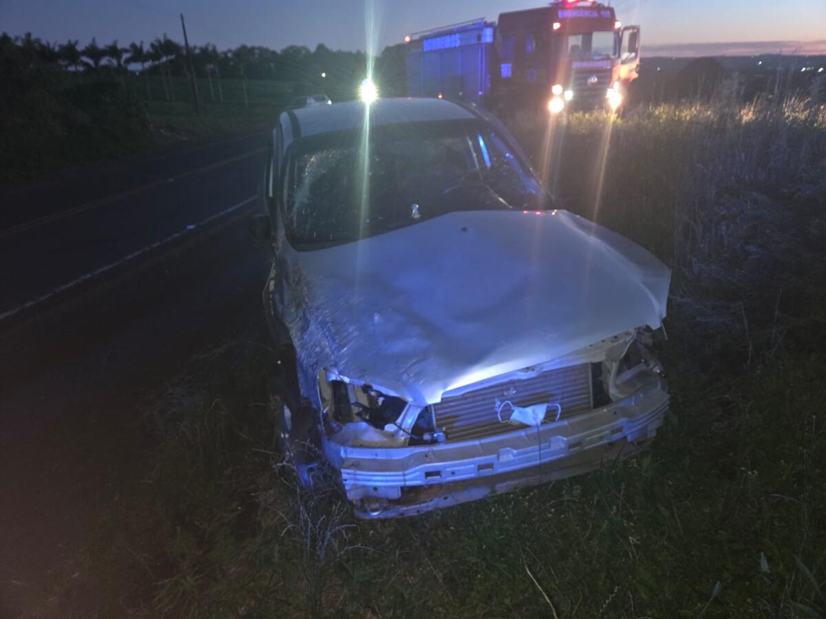 Jovem fica ferida em saída de pista na SC-163
