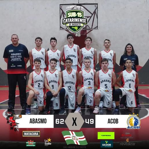 Abasmo vence Concórdia na abertura do Catarinense de Basquete Sub 15