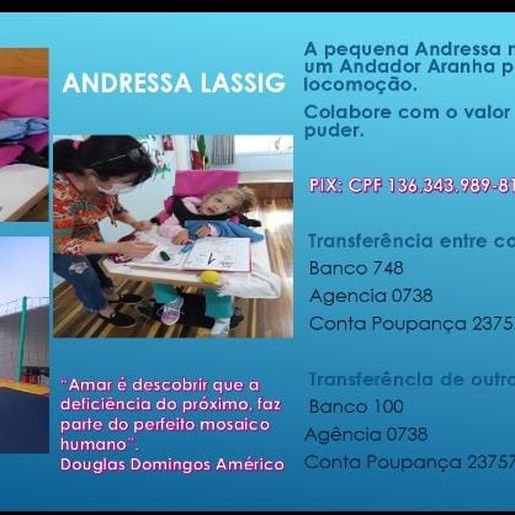 Colégio Cemeg promove ação solidária para aluna com deficiência
