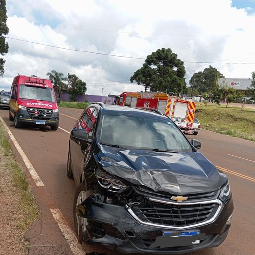 Motociclista fica ferido em colisão com carro na SC-305 em Campo Erê