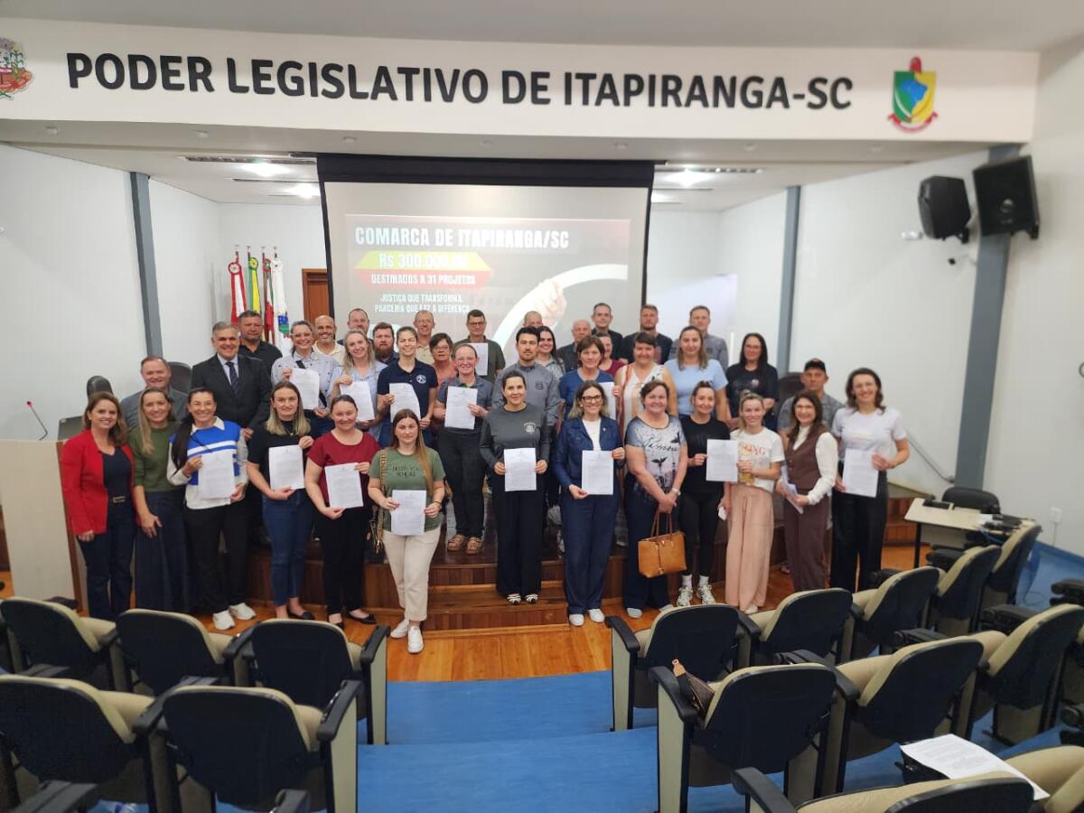 Comarca de Itapiranga distribui R$ 300 mil para 31 entidades sociais
