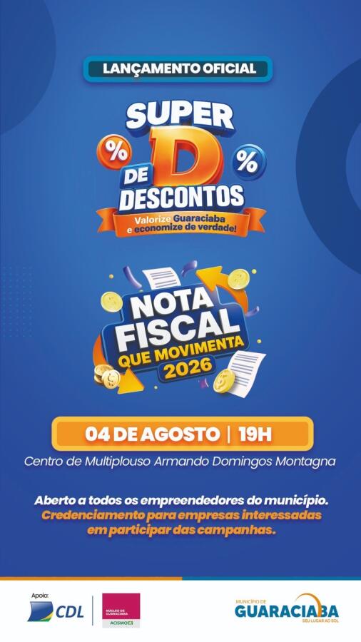 Guaraciaba lança campanhas para fortalecer o comércio local no dia 4 de agosto